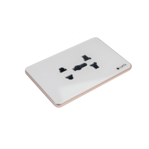 Công tắc Luso trắng viền bo champagne