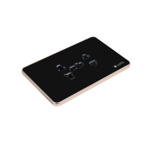 Ổ cắm Luso viền bo champagne chữ nhật